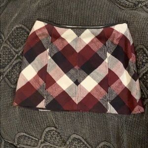 Free people maroon plaid skirt. Size 2